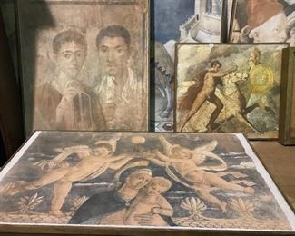 Huge group Italian Fresco paintings, Hand painted limited editions