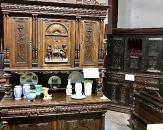 One of several carved French cabinets
