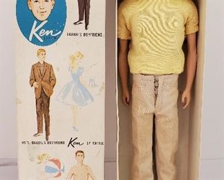 Vintage Flocked Hair Barbie Ken Doll In Box