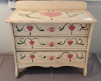 painted wood doll chest toy