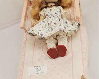Ginny Doll in wood bed