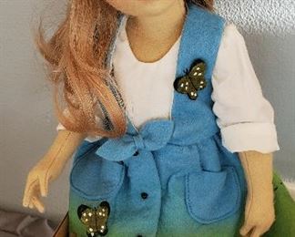 Maggie Iacono Linnea Felt Character Doll #18/60, Butterfly catcher
