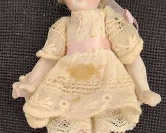 Antique German All Bisque Jointed Girl Doll