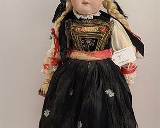 Antique AM 390 Dressed French Folk Alsatian Doll