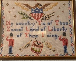 Cross stitched Patriotic 