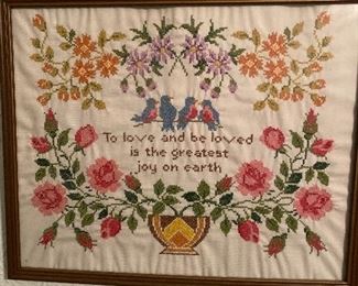 Cross stitched Love picture 
