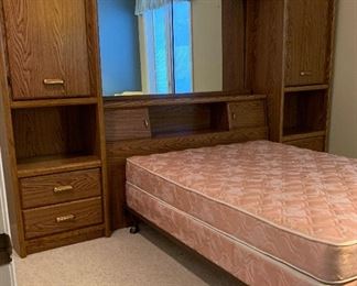 Vintage Headboard/Nightstands/Storage w Mirror