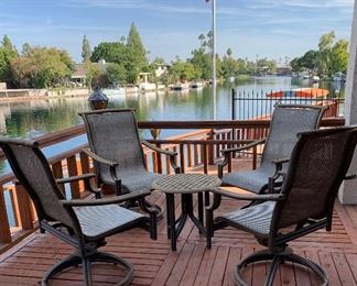 Set/4 Swivel Chairs, Table