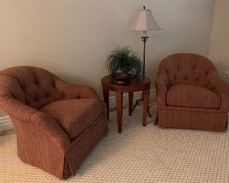 FG Furniture Guild Swivel Arm Chairs x 2 