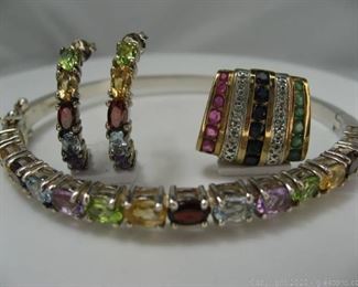 Gemstone and Sterling Set