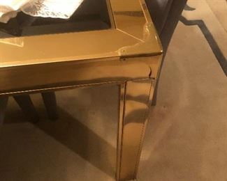 Fabulous brass dining table with one leaf