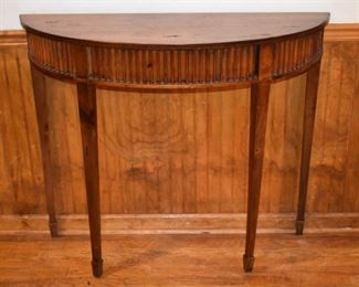Tall half round table 
