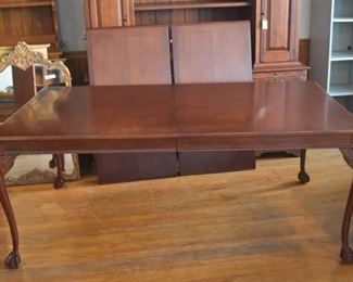 76x46 mahogany table with 2-2ft wide leaves