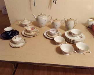 Assorted Tea Pots and Cups with Saucers