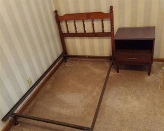 Twin Size Headboard with Frame and Night Stand