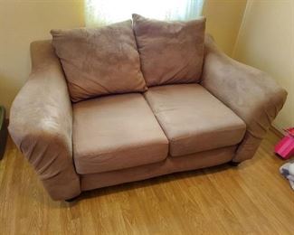 Brown Microfiber Loveseat