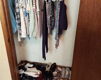 Contents of Closet - Shoes and Clothes