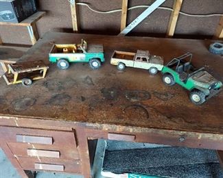 Assorted Metal Trucks and Trailer