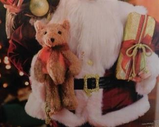 Santa Figurine w/Teddy Bear