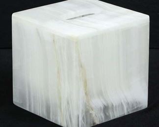 White Marble Tissue Box Cover