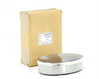 Pair Contemporary Silver Finish Soap Dishes