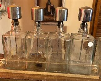Mid Century Liquor Bottles/Acrylic Tray