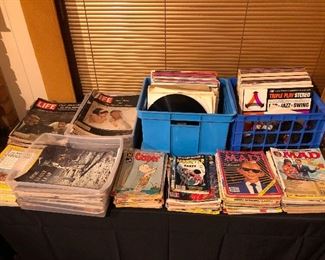 Life Magazines, albums, Comics, Mad magazines