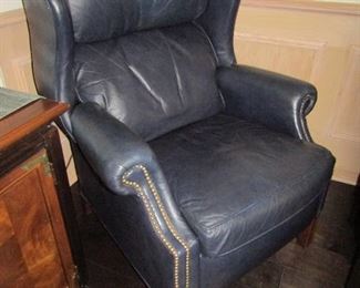THIS IS A RECLINER.. ALL DARK BLUE LEATHER