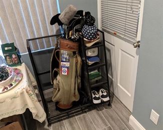 cool golf metal rack to hold all your golfing supplies