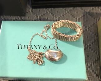 Tiffany sterling ring & necklace 
