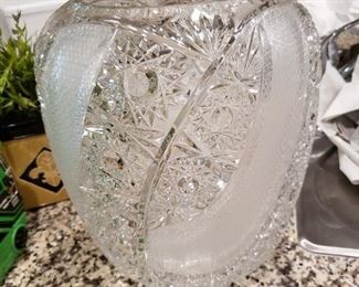 Huge Crystal Vase/Rose Bowl