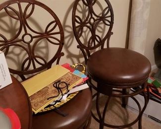 Pair Metal Bar Stools