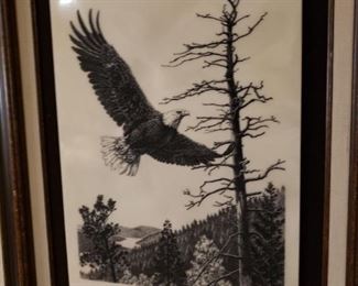 Signed Art- Etching on marble