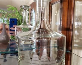 Etched Ships Liqour Decanter