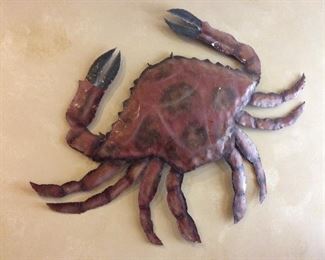 48" W Large Crab Metal Art.  