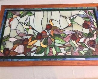 36" x 22" Stained Glass Hummingbirds. 