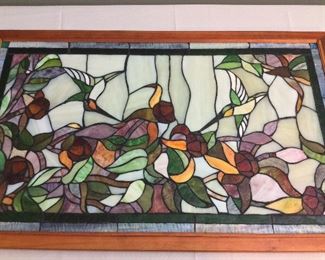 36" x 22" Stained Glass Hummingbirds. 