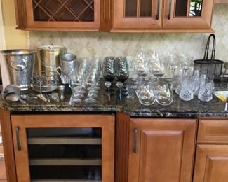 Assorted glassware and stemware