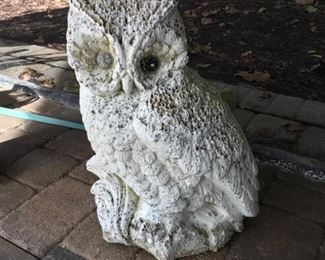 Concrete owl, outdoor decoration