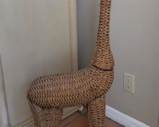 Large wicker woven giraffe