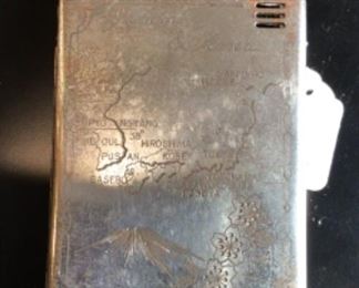 Vintage Chrome Fuz lighter cigarette case Japan, Korea