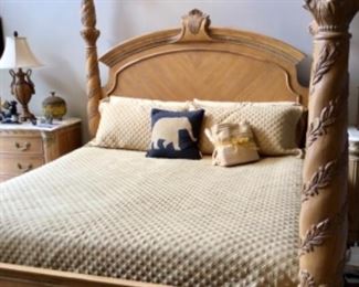 Athena poster bed with metal canopy by Bernhardt