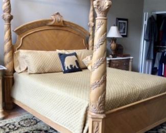 Athena poster bed with metal canopy by Bernhardt
