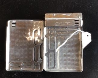 Vintage Chrome Fuz lighter cigarette case Japan, Korea