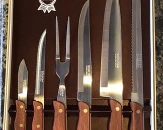 Six piece knife set by Rogers cutlery