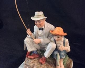 Norman Rockwell Porcelain Figurine Catching the Big One.
