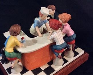 Norman Rockwell Porcelain Figurine Soda Jerk.