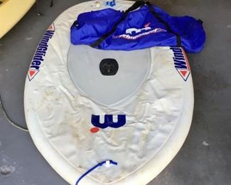 Inflatable windsurfer including sail