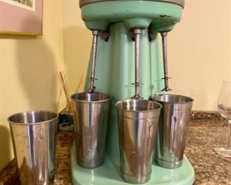 Vintage porcelain Hamilton Beach 3 Head milk shake mixer