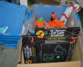 Vintage Halloween and Christmas inflatables